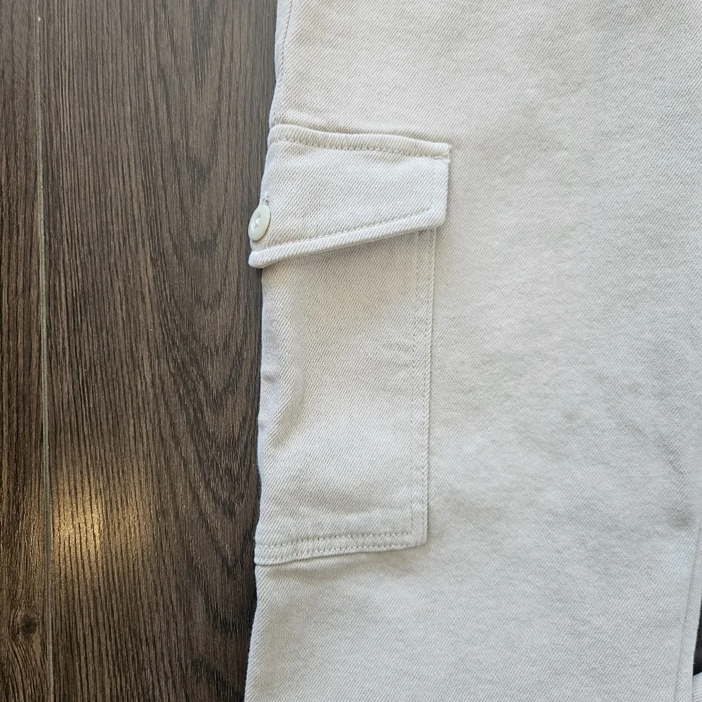 Aritzia Wilfred Free High-Waisted Twill Modern Cargo Pant Birch Size 4 - Picture 4 of 10